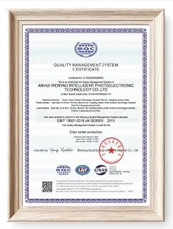Wenyao Color Sorter Certifications